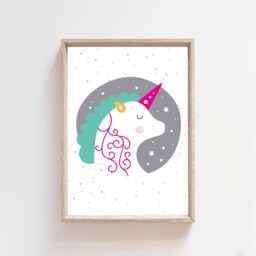 Set Of 3 Unicorn Prints, Girls Bedroom Decor, Wall Art, Nursery Playroom Art - thumbnail 3