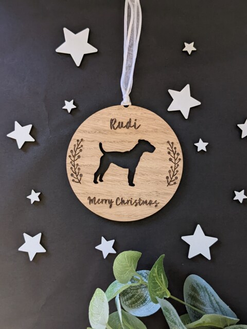 Personalised Jack Russell Christmas Bauble - Silhouette Dog Jrt - image 1