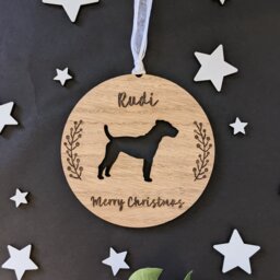 Personalised Jack Russell Christmas Bauble - Silhouette Dog Jrt - thumbnail 2