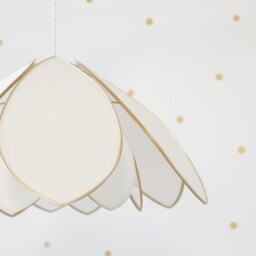 Double Flower Pendant Light - Ecru & Gold - thumbnail 3