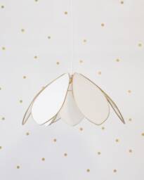 Double Flower Pendant Light - Ecru & Gold