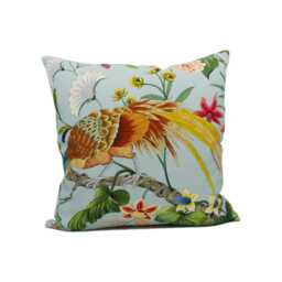 Scalamandre - Botany Bay Sky/Multi Majestic Floral Pheasant Cushion Cover Handmade Throw Pillow Designer Home D??cor - thumbnail 3