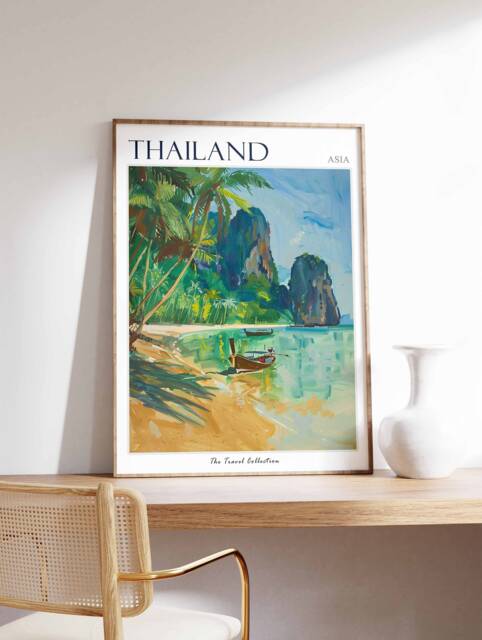 Thailand Travel Poster Tropical Beach Art Print - image 1