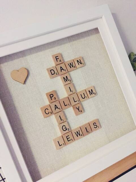 Personalised Scrabble Picture Frame Pictures Home Decor Birthday Wedding Christmas Gifts - image 1