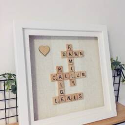 Personalised Scrabble Picture Frame Pictures Home Decor Birthday Wedding Christmas Gifts - thumbnail 2