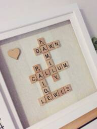 Personalised Scrabble Picture Frame Pictures Home Decor Birthday Wedding Christmas Gifts - thumbnail 1
