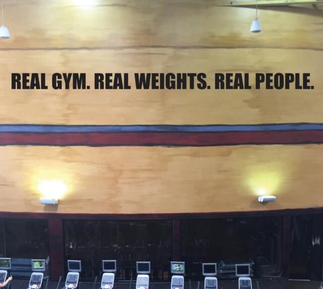 Huge Gym Wall Decal, Real Gym. Weights. People. Fitness Themed Wall Decal - image 1