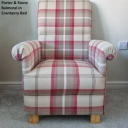 Balmoral Tartan Fabric Childrens Chairs Grey Kids Armchair Checked Purple Pink Duck Egg Ochre Gingham Blue Boys Girls Seat Yellow - thumbnail 4