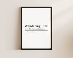 Wandering Star Definition Inspirational Quotes Prints, Best Friend Gifts For Her, Wall Art, Positive Quote, Mindfulness Gift - thumbnail 1