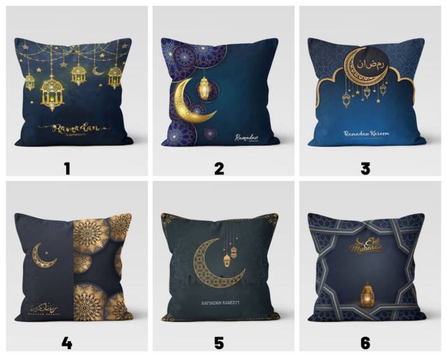 Ramadan Kareem Cushion Cover, Muslim Case, Eid Mubarak Islamic Pillow Decoration, Gift For Muslim, Al Fitr Decor - image 1