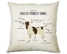 Anatomy Of A English Springer Spaniel Funny Gift For Him Or Her Cushion Pillow Bedroom Decor Cs406 - thumbnail 1