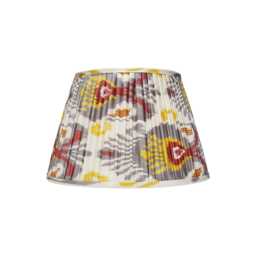 Grey, Yellow & Burgundy Ikat Lampshade - thumbnail 1
