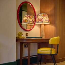 Grey, Yellow & Burgundy Ikat Lampshade - thumbnail 2