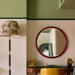 Grey, Yellow & Burgundy Ikat Lampshade - thumbnail 3