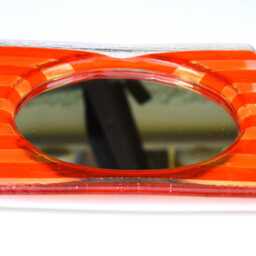 Mirror With Orange Amber Color Fused Glass Frame - thumbnail 3