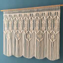 Macrame Boho Curtain, Window Valance, Door Extra Large Wall Art, Farmhouse Aesthetic Decor C31 - thumbnail 1