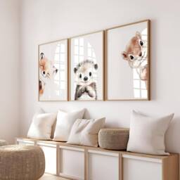 Woodland Nursery Prints Baby Room Decor, Wall Art Gift, Animal Kids Forest - thumbnail 2