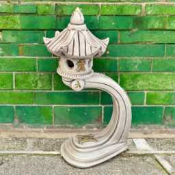 Arched Stone Pagoda Lantern Concrete Garden Sculpture Outdoor Zen Ornament Curved Meditation Light Cement Yard Decor Asian Style Gift - thumbnail 2