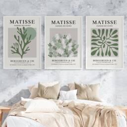 Set Of 3 Matisse Inspired Prints - Grey Cut-Out Style Wall Art Posters - thumbnail 3