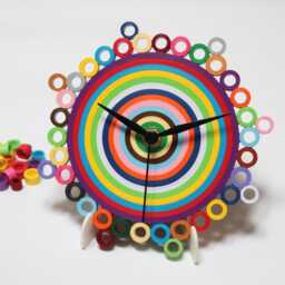Quilled Clock, Paper Quilling, Table Colorful Unique Office Desk & Accessories - thumbnail 2
