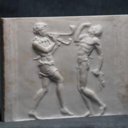 Dancing Satyrs Relief Carved Marble Plaque Artist Ancient Roman Sculpture - thumbnail 3