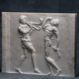 Dancing Satyrs Relief Carved Marble Plaque Artist Ancient Roman Sculpture - thumbnail 4