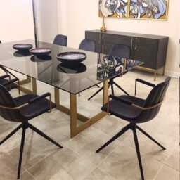 T-Shaped Modern Dining Table Legs, Contemporary Steel Metal Desk Legs For Wood & Glass Tops, Set Of 2 - thumbnail 2