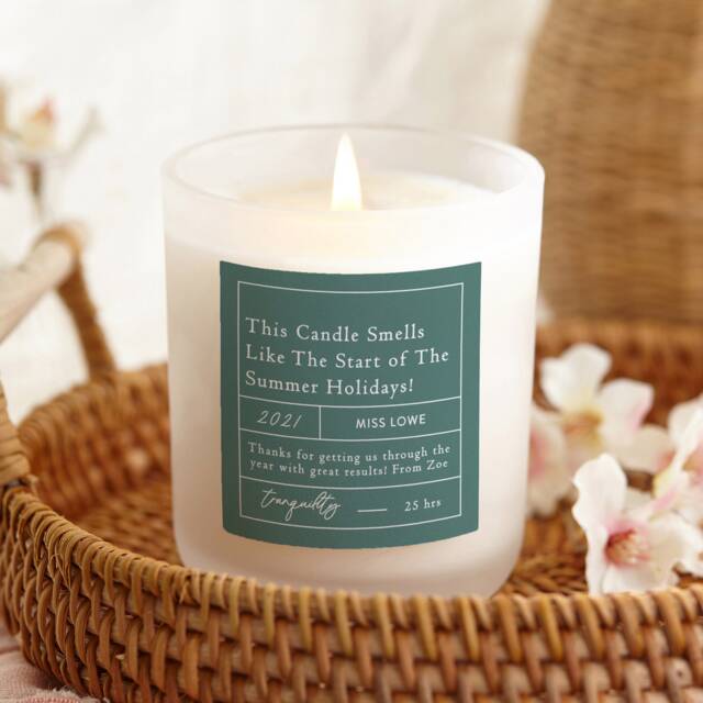 Personalised Teacher Gift Candle, Summer Holidays Gift, Thank You Present - image 1