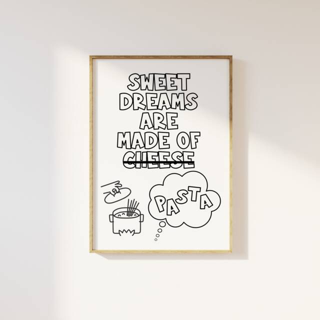 Sweet Dreams Pasta Print Fun Kitchen Decor - Satin Lustre - image 1