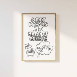 Sweet Dreams Pasta Print Fun Kitchen Decor - Satin Lustre - thumbnail 1