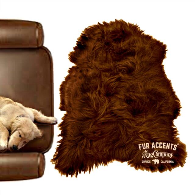 Plush Faux Fur Sheepskin Rug - Shaggy Pelt Throw, Usa Made - image 1