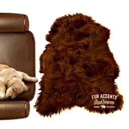 Plush Faux Fur Sheepskin Rug - Shaggy Pelt Throw, Usa Made - thumbnail 1