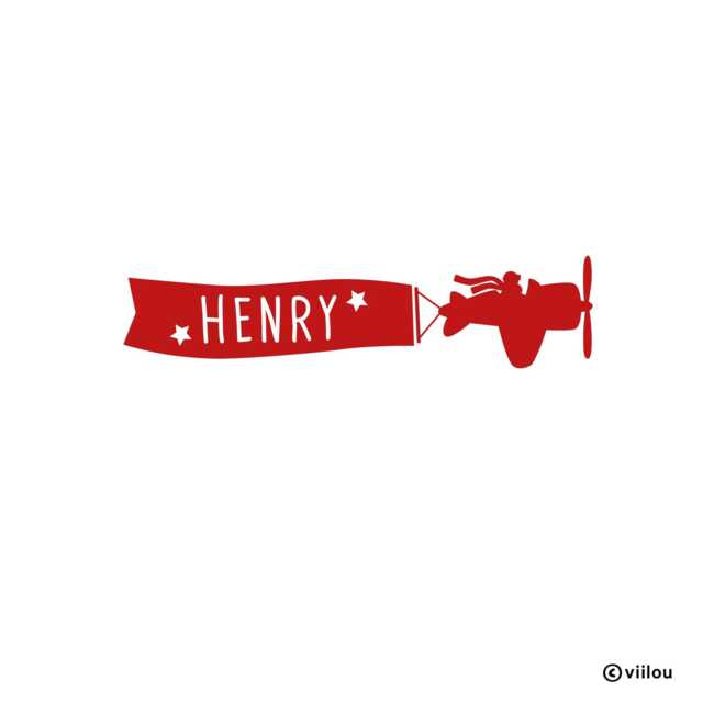 Children Wall Sticker Plane Wit Name Banner Kids Names Decals Child Tattoos Illustration Baby Room Door Pictures Decoration Diy - image 1