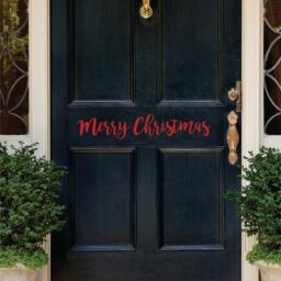 Merry Christmas Door Decal, Wall Holiday Vinyl Decal - thumbnail 2