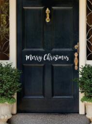 Merry Christmas Door Decal, Wall Holiday Vinyl Decal - thumbnail 1