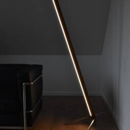 Handcrafted Floor Lamp Made Of Bog Oak & Stainless Steel - Radio Dimmer - thumbnail 3