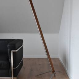 Handcrafted Floor Lamp Made Of Bog Oak & Stainless Steel - Radio Dimmer - thumbnail 2