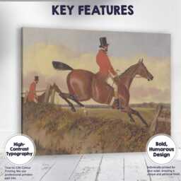 Traditional Equestrian Fox Hunting Scene Country Sport Canvas Wall Art Print Decor Picture Ready To Hang - thumbnail 1