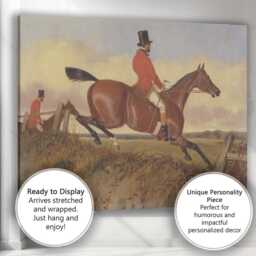 Traditional Equestrian Fox Hunting Scene Country Sport Canvas Wall Art Print Decor Picture Ready To Hang - thumbnail 3