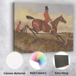 Traditional Equestrian Fox Hunting Scene Country Sport Canvas Wall Art Print Decor Picture Ready To Hang - thumbnail 2