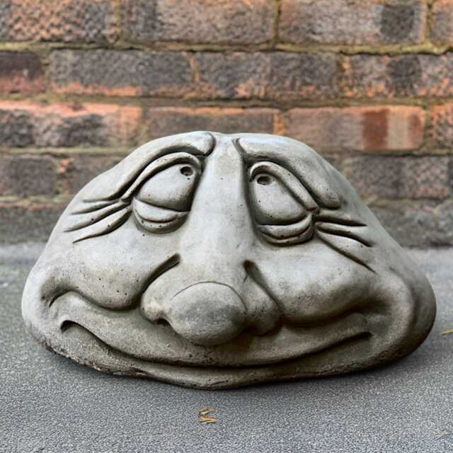 Outdoor Funny Face Statue Concrete Smiling Figurine Stone Sculpture Cement Man Decoration Face Lover Gift Handmade Decor - image 1