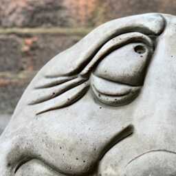 Outdoor Funny Face Statue Concrete Smiling Figurine Stone Sculpture Cement Man Decoration Face Lover Gift Handmade Decor - thumbnail 2