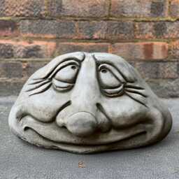 Outdoor Funny Face Statue Concrete Smiling Figurine Stone Sculpture Cement Man Decoration Face Lover Gift Handmade Decor - thumbnail 1