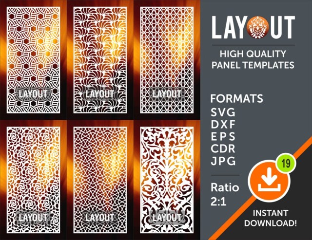Room Divider Panel, Privacy Screen, Wall Hanging, Stencil, Cnc, Laser, Plasma Cricut Cutting File, Cdr, Svg, Dxf, Ai, Eps, Jpg - image 1