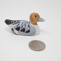 Pintail Duck Wooden Figurine - Hand-Carved Rustic Bird Decor Collectible - thumbnail 2