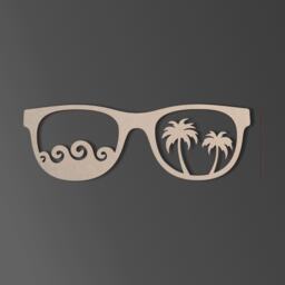 Wooden Sunglasses Beach Scene Wall Art - Unfinished Home Decor - thumbnail 2
