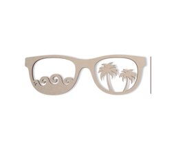 Wooden Sunglasses Beach Scene Wall Art - Unfinished Home Decor - thumbnail 1