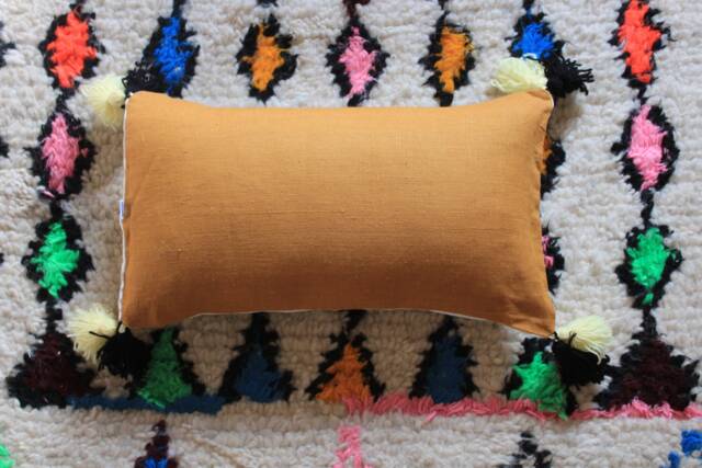 "Berber Cushion 100% Yellow Rectangular Lining ""Izmir" - image 1