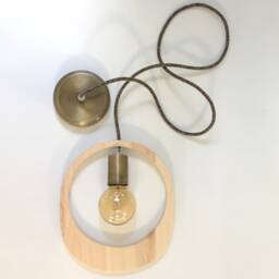 Minimal Wood Pendant Light Scandinavian Rustic Lighting Home Decor - thumbnail 4