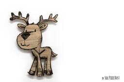Little Cute Reindeer Engraved Wood - Kids Nursery Room, Baby Room Wall Clock - thumbnail 1